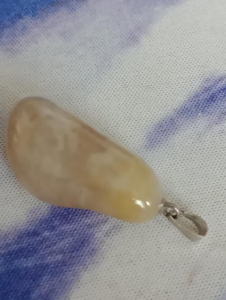 Unieke Gele Opaal Hanger + zwart leren waxcoard Size:42/45cm, Overige voorstellingen, Verzenden, Geel, Nieuw