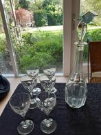 antieke, kristalen glazen en karaf, Antiek en Kunst, Antiek | Glas en Kristal, Ophalen of Verzenden