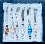Set bestek zilverkleurig met glas/ bestek voor hapjesplank, Ophalen of Verzenden, Zo goed als nieuw, Porselein, Kop en/of schotel