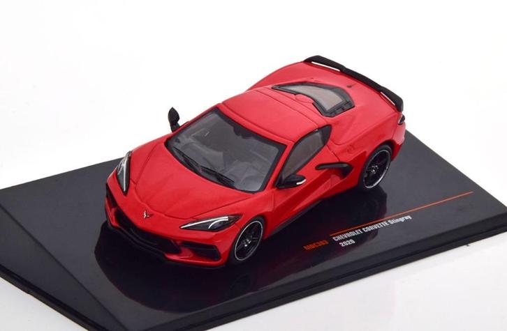 Chevrolet Corvette Sting Ray 2020 Rood Model 1/43 Ixo Models, Hobby en Vrije tijd, Modelauto's | 1:43, Nieuw, Auto, Overige merken