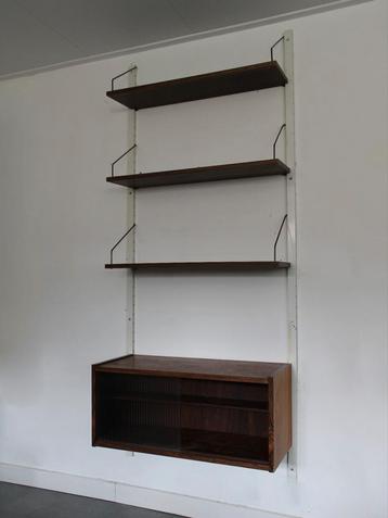 Vintage Deens modulair wandsysteem in palissander beschikbaar voor biedingen