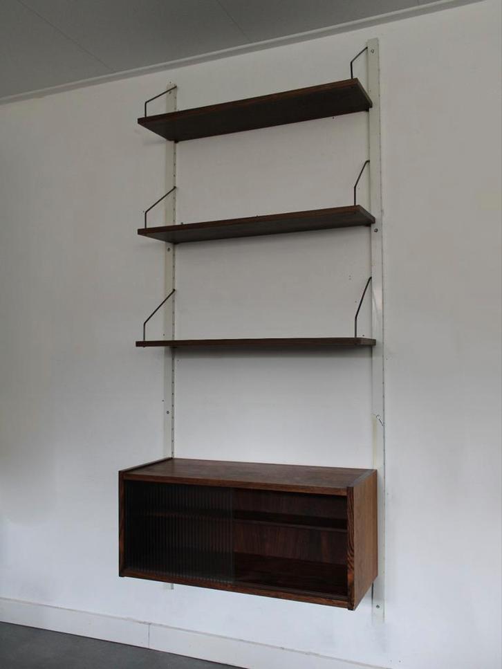 Vintage Deens modulair wandsysteem in palissander, Huis en Inrichting, Kasten | Wandmeubels, Zo goed als nieuw, 150 tot 200 cm