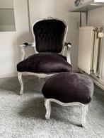 Barok Stoel met Voetenbankje, Huis en Inrichting, Fauteuils, Ophalen, Gebruikt, Minder dan 75 cm, 50 tot 75 cm