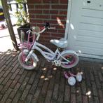 TE KOOP KINDERFIETS, WIT MET ROSE, Overige merken, Gebruikt, Zijwieltjes, Ophalen