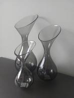 Vazen luxe glasvazen grijs Light & Living 3 stuks Nieuw, Ophalen, Overige kleuren, Nieuw, Glas
