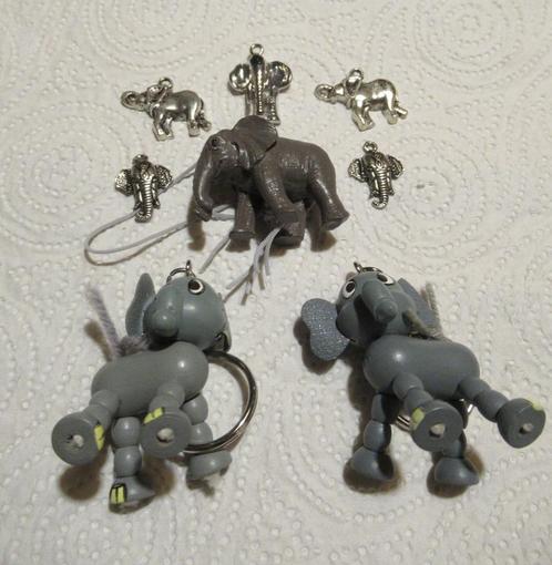 Set Olifanten: 1x Geluksolifant+ 2x beweegbaar+ 5x bedel, Verzamelen, Sleutelhangers, Nieuw, Dier of Natuur, Verzenden