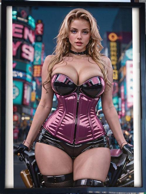 [Poster in Frame] Sexy Busty Blonde Motor Pin up, Verzamelen, Posters, Nieuw, Rechthoekig Staand, Verzenden