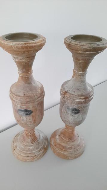 Riverdale Kandelaars - Set van 2 - Hout beschikbaar voor biedingen