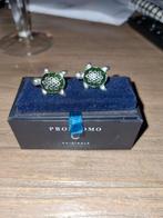 Profuomo Schildpad Manchetknopen - Zilver & Groen, Nieuw, Ophalen of Verzenden, Profuomo, Met patroon
