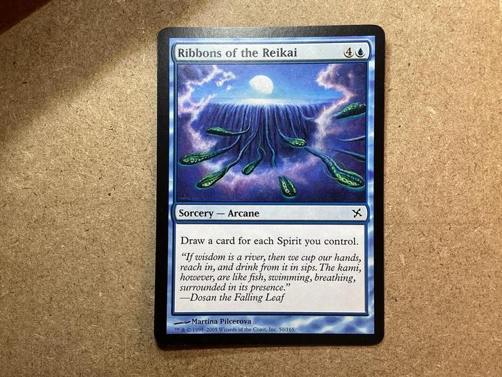 1x Ribbons of the Reikai [050/165] (Near Mint), Hobby en Vrije tijd, Verzamelkaartspellen | Magic the Gathering, Zo goed als nieuw