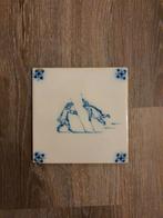Antieke Delftsblauwe Tegel 13x13 cm (0,8 cm dik), Ophalen of Verzenden