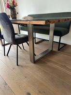 Mooie grote tafel met echt Indonesisch hout ., Huis en Inrichting, 200 cm of meer, Zo goed als nieuw, Rechthoekig, 50 tot 100 cm