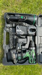 Hitachi DS12DVF3 accuboor met lader en lamp, Doe-het-zelf en Verbouw, Gereedschap | Boormachines, Ophalen of Verzenden, Gebruikt