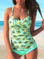 Tankini turquoise groen Palmboom 38 40 42 44 46 bikini, Ophalen of Verzenden, Nieuw, Groen, Bikini