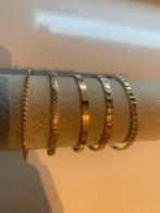 Gouden Armbandjes - Set van 5, Ophalen of Verzenden, Zo goed als nieuw, Goud, Met bedels of kralen