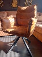 Stoel/fauteuil 6 x cognac & grijs, Huis en Inrichting, Minder dan 75 cm, Ophalen of Verzenden, Zo goed als nieuw, 50 tot 75 cm