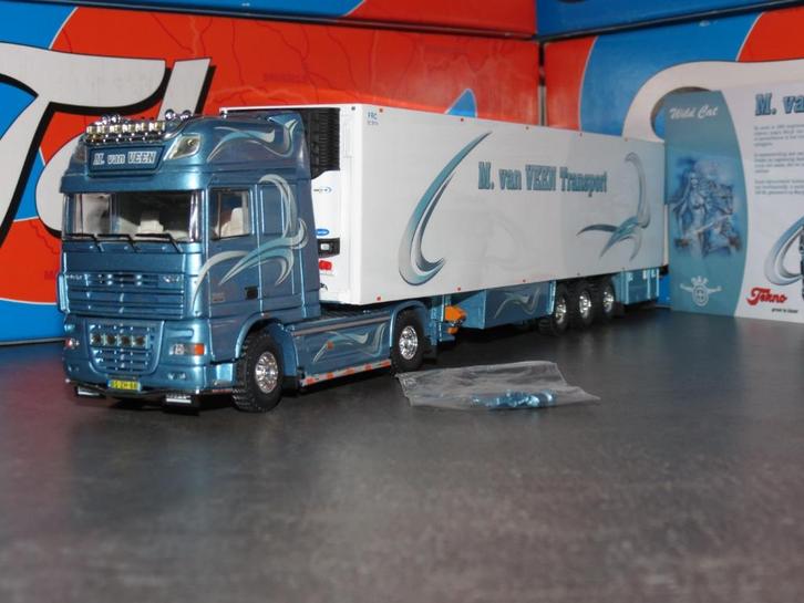 TEKNO  DAF XF105   M. VAN VEEN, Hobby en Vrije tijd, Modelauto's | 1:50, Zo goed als nieuw, Auto, Tekno, Ophalen of Verzenden