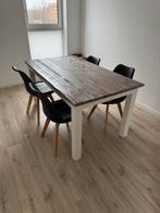 Eettafel 160x90 + 4 Stoelen, Huis en Inrichting, Tafels | Eettafels, Ophalen, Gebruikt, 50 tot 100 cm, 150 tot 200 cm
