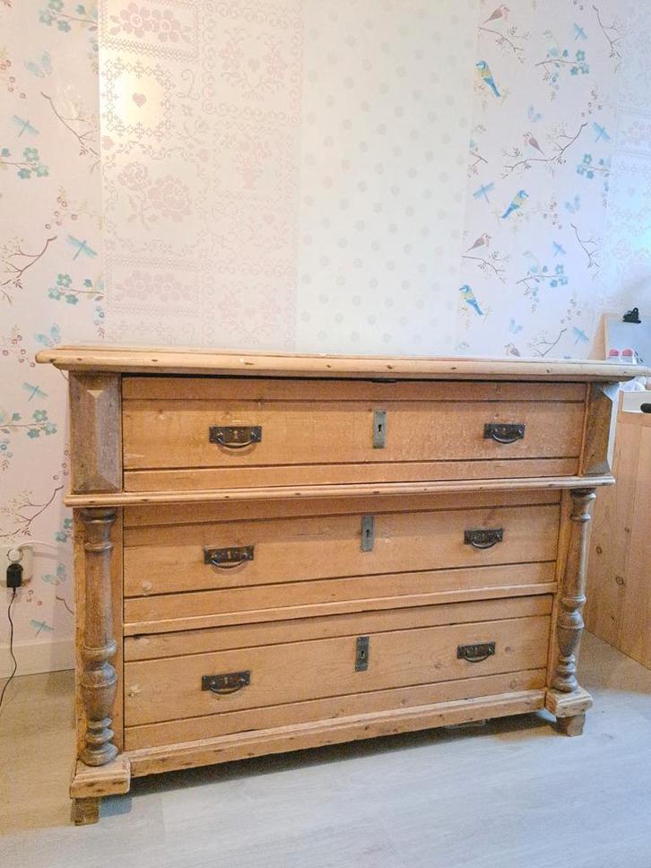 prachtige unieke grenen commode, Huis en Inrichting, Kasten | Ladekasten, Gebruikt, Minder dan 100 cm, 100 tot 150 cm, 50 tot 75 cm