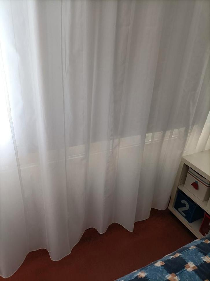 Glas Gordijn, Huis en Inrichting, Stoffering | Gordijnen en Lamellen, Gebruikt, 200 cm of meer, 150 tot 200 cm, Wit, Ophalen of Verzenden