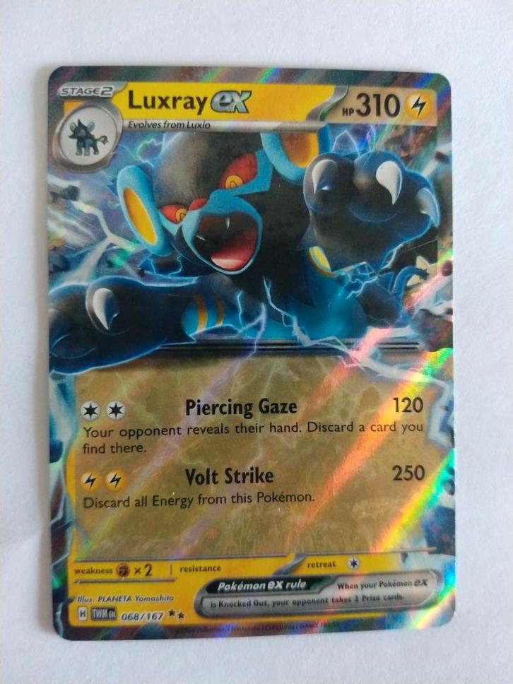 Luxray EX 068/167 (Twilight Masquerade), Hobby en Vrije tijd, Verzamelkaartspellen | Pokémon, Zo goed als nieuw, Losse kaart, Ophalen of Verzenden