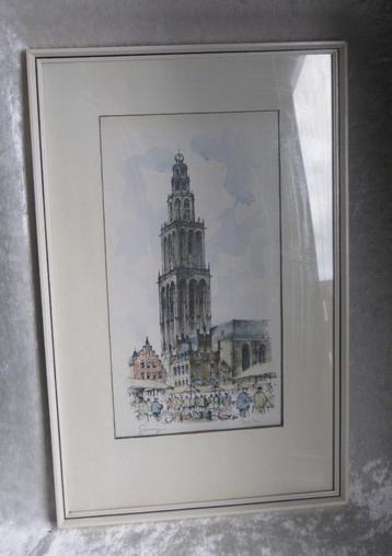 Martinitoren Groningen Aquarel Gesigneerd beschikbaar voor biedingen