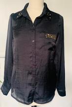 Zwarte blouse met studs mt S, Zwart, Nieuw, Ophalen of Verzenden, Maat 36 (S)
