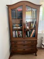 Antieke Eiken Kast met Glazen Deuren en Lades, Ophalen, Gebruikt, 100 tot 150 cm, Eikenhout