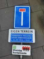 Verkeersborden aan paal, Ophalen, Gebruikt, Reclamebord