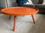 Oranje houten salontafel, Ophalen, Gebruikt, Rond, 50 tot 100 cm