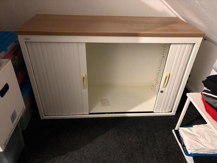 Kantoorkast met roldeuren, Huis en Inrichting, Kasten | Roldeurkasten en Archiefkasten, Gebruikt, Minder dan 100 cm, 100 tot 150 cm
