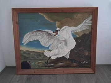Schilderij 'de bedreigde zwaan' beschikbaar voor biedingen