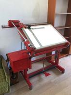Vintage drafting desk / tekentafel met lichttafel, Ophalen, Gebruikt, Minder dan 130 cm, Verlichting