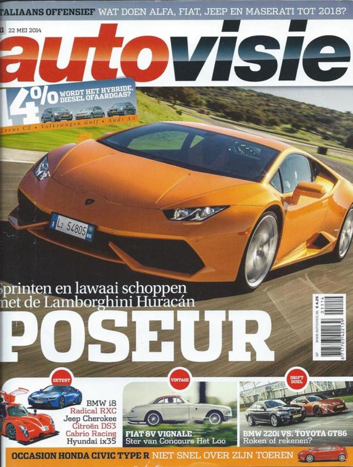 Autovisie 11 2014 : Honda Civic Type R - BMW i8 - 220i - DS3, Boeken, Auto's | Folders en Tijdschriften, Gelezen, Algemeen, Ophalen of Verzenden