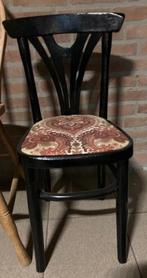 Vintage / oude houten zwarte stoel / caféstoel / klein model, Huis en Inrichting, Gebruikt, Vintage, Eén, Hout
