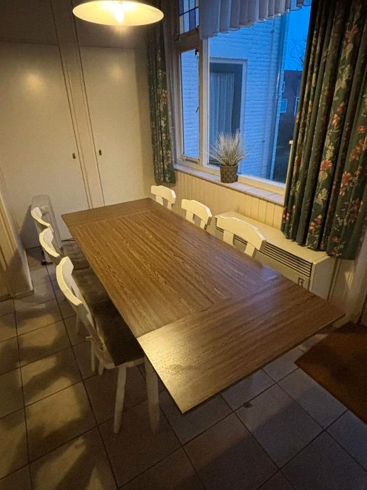 Complete eethoek incl. 6 stoelen, Huis en Inrichting, Tafels | Eettafels, Gebruikt, 50 tot 100 cm, 150 tot 200 cm, Vijf personen of meer