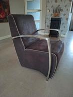 Bruin nubuck leren stoel., Huis en Inrichting, Stoelen, Ophalen of Verzenden, Zo goed als nieuw