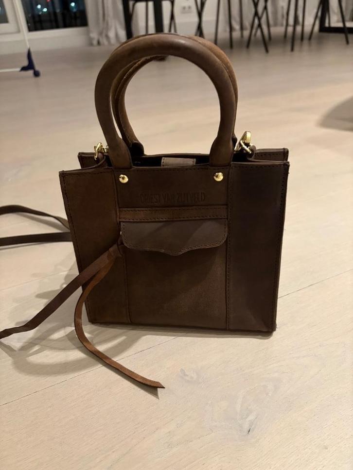 Lederen handtas Dries van Zijtveld, Sieraden, Tassen en Uiterlijk, Tassen | Damestassen, Nieuw, Handtas, Bruin, Ophalen of Verzenden