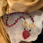 Obsidiaan haje trade beads amulet beschermt geluk uniek, Ophalen of Verzenden, Nieuw, Met edelsteen