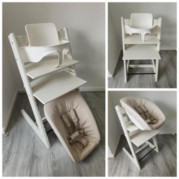 Stokke Tripp Trapp wit met babyset en newbornset  beschikbaar voor biedingen