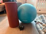 Fitness bal met mat, Sport en Fitness, Yoga en Pilates, Ophalen, Zo goed als nieuw, Yogamat