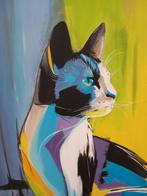 Schilderij "kat" acrylverf zonder lijst, Ophalen