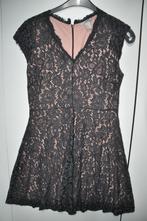 MZ23 Mooie Jurk Zwart kant met roze onderjurk maat M, Maat 38/40 (M), Zwart, Ophalen of Verzenden, Zo goed als nieuw