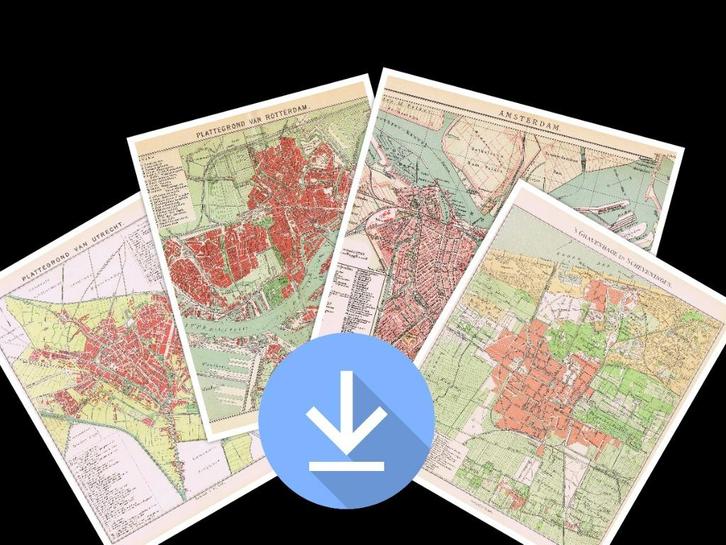 download plattegr. Amsterdam, Utrecht, Rotterdam Den Haag, Boeken, Atlassen en Landkaarten, Zo goed als nieuw, Landkaart, Nederland