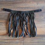 Zwart leren vliegen frontriem, Dieren en Toebehoren, Ophalen of Verzenden, Gebruikt, Dressuur