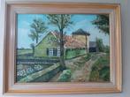 Schilderij dorpsgezicht Huis Achterbos Waverveen, Antiek en Kunst, Kunst | Schilderijen | Klassiek, Ophalen of Verzenden