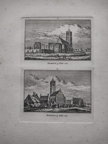 041/042 Egmond aan Zee Kopergravure 18e Eeuw dl 3 beschikbaar voor biedingen