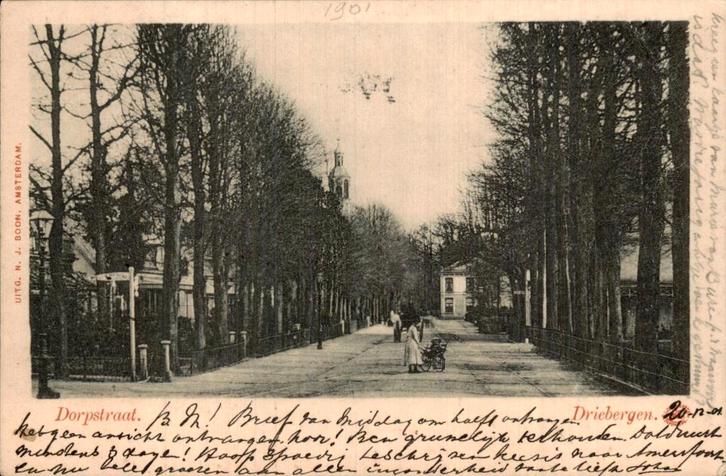 Driebergen - Dorpstraat, Verzamelen, Ansichtkaarten | Nederland, Gelopen, Utrecht, Voor 1920, Ophalen of Verzenden