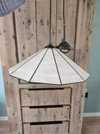 Prachtige zalmroze/zachtroze glas in lood hanglamp 50 cm, Huis en Inrichting, Lampen | Hanglampen, Ophalen, Gebruikt, Glas