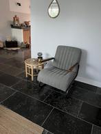 Stofen stoel grijs woonkamer, Huis en Inrichting, Stoelen, Ophalen of Verzenden, Zo goed als nieuw, Grijs, Eén